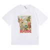Футболки Rhude Luxury Brand Men Men Fashion Original Design Hip Hop Cotton Высококачественная футболка Классическая винтажная футболка уличная одежда Летняя повседневная одежда с короткими рукавами