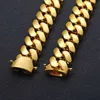 Łańcuchy Nowa biżuteria hip -hopowa 20 mm ciężka luksus 18K Real Gold Stated Solid Solid Cuban Miami Cuban Link Naszyjnik dla mężczyzn Hurtowa D240509