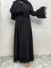 Ethnische Kleidung muslimische lange Kleider Dubai Kimono Abaya für Frauen Applikationen Türkei Bescheidener Robe Araber Sommer Hijab Maxi Kleid marokkanischer Kaftan