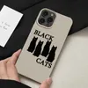 Cell Phone Cases Cute Black White Cats Fashion Phone Case For iPhone 11 13 14 Pro Max 12 Mini XR XS Max X 7 8 Plus Couple Shockproof Back Cover J240509
