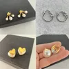 Мода Hot Sell Luxury Designer Brand Celi Stud Pearl Серьги Женщины для круглой хрустальной воды бриллиантовые золотые ювелирные сережки для вечеринки.