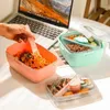 ランチボックスバッグポータブルランチボックスパックされた作業用食品コンテナ二重層ストレージ電子レンジプラスチック覆われたカトラリーコンテナの子どものオフィス