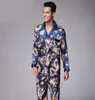 Pyjamas en satin en soie pour hommes Ensembles de vêtements de sommeil de pendaison de pelles