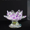 Holders Tall pieds Quartz Crystal Lotus Purity Lotus Fleur Fleur des pieds hauts Lotus Figurines Multicolor Lotus Candlestick Holder