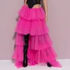 Skirts Women's Tulle Bubble Mesh Tiered Poofy Fairy Prom Dress Tutu A-Line Elastic High Waist Halloween Midi