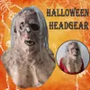 Partymasken Real Latex Party Maske Furchtes Schädel Full Head Halloween Rollenspiele Zombie Face Q240508