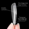 Beautilux French False Nails XL XXL Soak Off Gel Tips Half Cover Acrylic Stiletto Ballerina Press on Nail American Capsule 240509