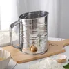 Neues Edelstahl-Mehl Sieb Tasse Pulver Sieb Mesh Küche Gadget für Kuchen handgespannte Zuckernetz Sieb Backsiebsieb- für Mehl sieben Sieb Tasse