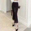 Pantaloni da donna Chiffon Spliced High Waist Women Sheer Black Fare Spring Summer Lacci pantaloni Slim Lady Lady Vintage Caviglie V726 V726