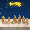 Skulpturen Christus Nativität Statue Szene Set Baby Jesus Krippe Figuren Harz Crafts Miniaturen Religiöses Ornament Kirche Geschenk Weihnachten