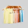 T-shirts 2024 Été Childrens sans manches Top 2-10 ans T-shirt Cotton Garçons sous-vêtements Baby Bottom Clothingl2405