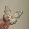 Accessori per capelli 2 pezzi che muovono farfalla eleganti eleganti fate doppie clip di tulle per donne ragazze vintage coreane