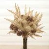 装飾的な花の花輪ラベンダー人工花の飾りプラスチック偽の花の花束ホームリビングルームの花瓶の装飾ウェディングクリスマスアレンジ