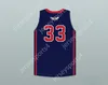 Custom Mens Youth/Kids Bol Bol 33 Findlay Prep Navy Blue Basketball Trikot 1 Top genäht S-6xl