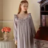 Vêtements de nuit pour femmes Vintage nocturne robe femmes à manches longues lâches de nombres de nuit princesse sexy