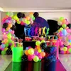 Décoration de fête 127 / 182pcs UV Balloons Glow Glow Garland Arch Kit fluorescent Globos Blacklight Birthday Wedding Decor Baby Shower