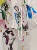 Robes de fête aeleseen Designer Fashion Femmes Robe d'été 2024 Malf évasé Fleur blanche imprimé sans dos élégant sexy plage