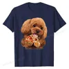 Men's T-Shirts Hungry Poodle Swallows Pizza Dog - T-shirt Cotton Top Customized Hot Selling Party T-shirt d240509