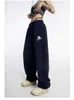 Calças femininas Capris Houzhou Hip Hop Y2K Sorra Sweat Sweats Women Kpop Palhetas de corrida de grandes dimensões Harajuku estilo coreano Larra de perna larga Vintage Y240509