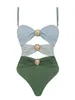 Moda de banho feminina Fashion Camisole Contraste Bikini de uma peça Sexy Trend 2024 Designer Beach Férias no maiô