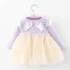 Девушка платья Xiong Ling Spring/Summer Childrens с длинными рукавами платья для новорожденных рождественская детская принцесса Drassl2405