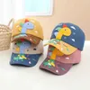 Caps Chapeaux Spring and Summer Childrens Cartoon 3d Dinosaur Collision Coral Outdoor Collision Colorful Baseball pour garçons et filles Hat de baseball ajusté D240509