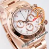 SALE 116505 SA4130 Automatic Chronograph Mens Watch KING Rose Gold White Stick Dial 904L Oystesteel Bracelet 72H Power Reserv Super Edition Reloj Puretime PTRX