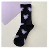 Chaussettes féminines 1/2 / 3paies sport bass de skateboard coton tissu femme à la mode