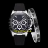 Free Gift Bracelet 116518 Black Dial Asian 2813 Automatic Mens Watch Black Bezel Sapphire Glass Steel Case Rubber Strap New Watches 217S