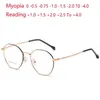 -0 5 -0 75 à -4 0 en acier inoxydable verres à proximité Femmes hommes Metal Polygon Prescription Eyeglass 1 0 1 5 4 0 Lunettes de soleil 327a