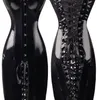 Sexiga kvinnors svart PVC Corset Fetish Dress Ladies Dominatrix Nightcubs Corset SXXL Y2008243711169
