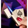 Creative iatable jet flamme butane rechargeable Classic Pocket Ace Lighters Alivable Jet Torch Lighter