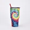 Tassen 30oz Multicolor -Muster Bierbecher Edelstahlwärmer mit lecksicheren Deckel Wasserflasche für Tee Kaffeetränkewaren