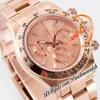 Verkauf 116505 SA4130 Automatische Chronograph Herren Watch King Rose Gold Champagner Diamanten Dial 904L Oyststeel Armband 72H Power Reserv Super Edition Rein Edition PTRX PTRX