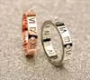 Fashion New Sell Hollow Titanium plaqué 18K Rose Gold Digital Whit Stone Lovers Ring Dinger Ring As Gift Brithday Gold Rings Women3098350