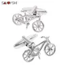 Cuff Links Savoyshi Mens Shirt Cuffs Innovative Silver Bicycle Cuffs Mens Gifts Bijoux à la mode pas de sculpture Q240508