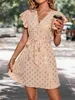 Basic Casual Dresses 2024 New Summer Womens polka dot dress Elegant dress XW