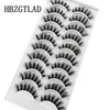 False Eyelashes 10 pairs of natural long 3D mint fake eyelash makeup kit mink eyelashes extended eyelashes short eyelashes d240508