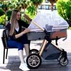 Poussettes # 2023 Luxury Baby Poustre 3 en 1 poussette de nourrisson Set portable Réversible haut paysage chariot bébé chariot de voyage Pram 6gifts T240509