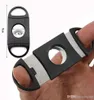 Ny fickplastplast i rostfritt stål Dubbelblad Cigarrer Guillotin Cigar Cutter Knife Scissors Tobak Svart Nytt i stock5930987