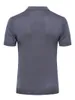 男性Tシャツ夏のブリオニカジュアルシルク刺繍ジッパーラペル通気性半袖Tシャツ