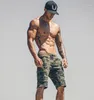 Mens Gym Fitness Coton Camouflage Shorts Run Jogging Jogging Sports en plein air Calflthent CrossFit Papant de survêtement