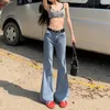 Femmes Jeans Classic Flare Femmes Vintage High Waist Denim Pants Streetwear Printemps Summer 2024