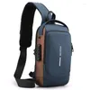 Backpack Mins Mens Womens Womens étanche USB Oxford Crossbody Bag Antift-Theft Sling Sling Multifonction Pack pour mâle