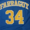 Farragut Basketball Jerseys Retro Kevin 21 Garnett 5 34 Jersey Uniform Black Blue White Green Stitched High School Blue Men Shirt Stitched NCAA College Jerseys