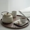 Чайные наборы винтажные грубые гончарные чайные чайники бежевый горшок с чайным ситечком старого стиля производителя напитков для домашнего инфузии набор инфузии