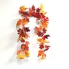 Dekoracyjne kwiaty wieńce sztuczne dyni wieniec jesień liści klonu winorośl festiwal dekoracja imprezy jesienna girland na drzwi wiszę ścianę