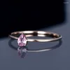 Cluster Rings Koreaanse stijl Vrouwen Ring zilveren sieraden met roze zirkon edelsteen roségouden kleur open vinger voor meisje bruiloftsfeestje cadeau