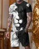 Męskie koszulki T-shirt Sets 3D Drukuj ponadgabarytowe ubrania odzież szorty streetwearne szorty Tlee koszulki graficzne