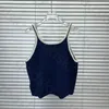 Stickereibrief Strick Camisole Frauen Neue Mode schlanke Dünn Tanktops Sommer sexy Westen Crop Tops